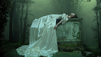 Sleeping beauty, Gothic Art HD wallpaper