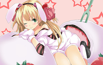 Anime, bunny, girl, stars HD wallpaper