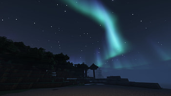 Minecraft Aurora Borealis, video game, Minecraft, aurora borealis HD wallpaper