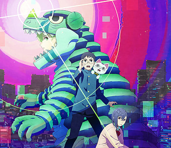 Neon Roar: Dandadan — Jin Enjouji, Momo Ayase & Ken Takakura, Anime, Dandadan, Jin Enjouji, Ken Takakura, Momo Ayase HD wallpaper