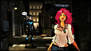 Nightwing Spies, nightwing, nexus, cartoon, teen, dc comics, fan art, lovers, titans, , starfire, background, , 1920x1080 only, anime, friends HD wallpaper