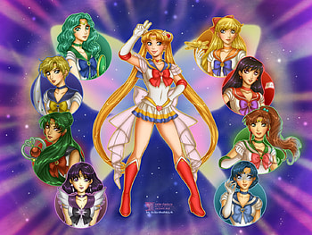 Sailor Moon Group, fan art, anime, manga, sailor moon HD wallpaper