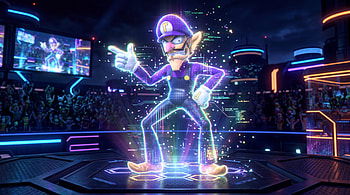 Waluigi: Neon Victory —, Hologram, Game Character HD wallpaper