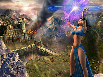 Fantasy Land, old, abstract, fantasy, castle, woman HD wallpaper