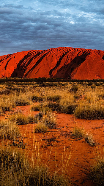 Sunset glow, Uluru Ayers Rock, National park beauty, Windows 10 spotlight HD phone wallpaper