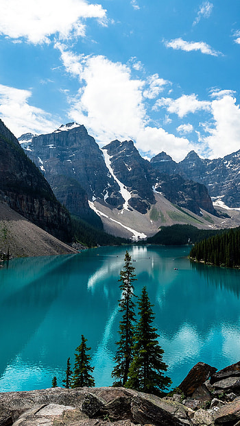 Lake Louise, Mountain lake, Natural beauty, Spectacular scenery HD phone wallpaper