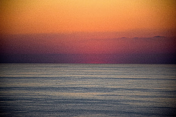 Sea, calm, sunset, body of water, blur HD wallpaper