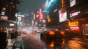 Cyberpunk Cityscape: A Sci-Fi Vision, Sci Fi, cyberpunk city, cityscape, neon lights, rain HD wallpaper