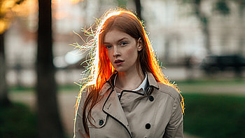 Shining hair, red head, gorgeous, woman model HD wallpaper