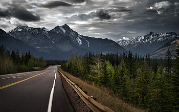 Stormy Road, Storms, Roads, graphy, Canada, Nature, Mountains, Clouds, Sky HD wallpaper