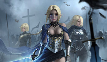 Elf Fantasy Girl Long Hair Blue Eyes , elf, fantasy-girls, artist, artwork, digital-art HD wallpaper