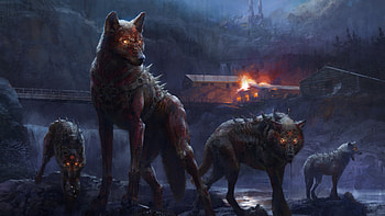 Deadly Wolfs, wolf, artist, artwork, digital-art HD wallpaper