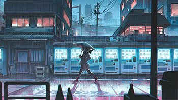 Chill Vibes Going Nowhere, artist, artwork, digital-art, rain, artstation HD wallpaper