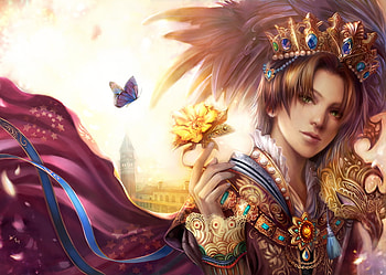 Beautiful day after the masquerade, blue, games, mask, masquerade, jewelry, bijuterii, crown, bal mascat, day, gems, butterfly, flower, art, masca, fluture, beautiful, coroana, prince, yellow, red, princess HD wallpaper