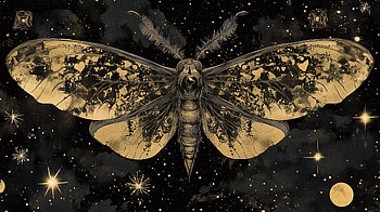 Galactic Butterfly: A Stunning Black & White, Black & White, butterfly, galaxy, insect HD wallpaper