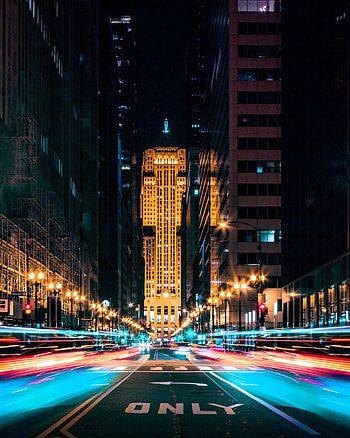Cities, Night, City, Lights, Movement, Traffic, Street HD phone wallpaper