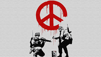 CND Soldiers, Banksy HD wallpaper
