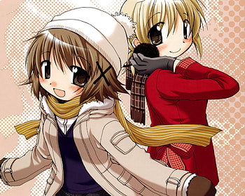 Yuno and Miyako, hidamari sketch, yuno, anime, miyako HD wallpaper