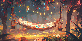 Enchanted Forest Hammock - AI Art, AI Art, man made, hammock HD wallpaper
