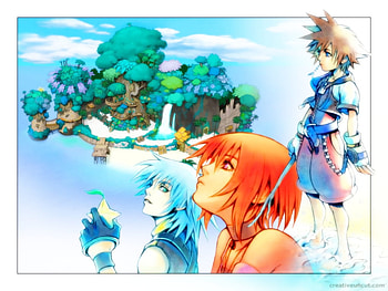 kindom hearts, roxas, island, kiari, sora HD wallpaper