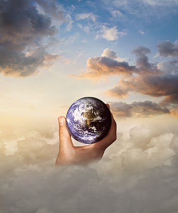 Clouds, Hand, Miscellanea, Miscellaneous, hop, Peace, World, Globe, Travels, Globetrotting HD phone wallpaper