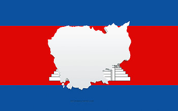 Cambodia map silhouette, Flag of Cambodia, silhouette on the flag, Cambodia, 3d Cambodia map silhouette, Cambodia flag, Cambodia 3d map HD wallpaper