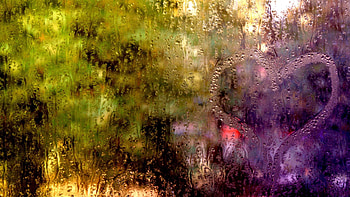 Water, Rain, Drops, Lights, Macro, Glass, Window, Streams, Shower, Downpour, Flows HD wallpaper