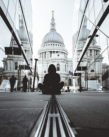 Architecture, City, Silhouette, Miscellanea, Miscellaneous, Human, Person, Hood HD phone wallpaper