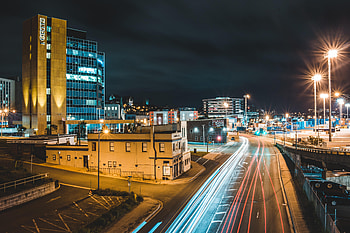 Cities, Night, Road, Long Exposure, Neon, Glow HD wallpaper