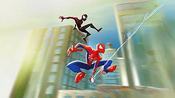 Spider Duo New Dawn Same Symbol, spiderman, miles-morales, superheroes, artwork, art, digital-art, artstation HD wallpaper