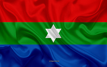 Flag of Maicao, , silk texture, Maicao, Colombian city, Maicao flag, Colombia HD wallpaper