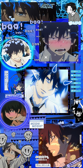 Rin Okumura, aesthetic, blue, Ao no exorcist, Blue exorcist, anime HD phone wallpaper