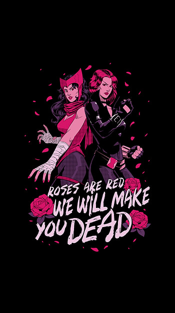 Red Killers, BlackWidow, Wanda-Maximoff, ScarletWitch, Natasha-Romanoff HD phone wallpaper