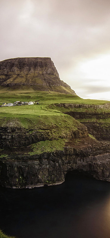 Faroe Islands, Gasadalur village, for 11 Pro, West side HD phone wallpaper