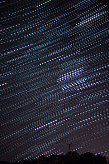 Trails, stars, nature, starry sky HD phone wallpaper