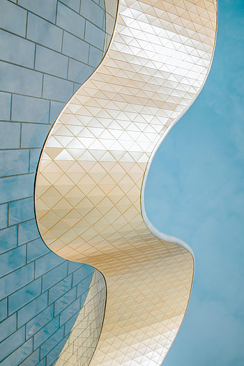 Architecture, Building, Miscellanea, Miscellaneous, Glass, Bends, Bottom View HD phone wallpaper