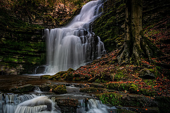 England-Waterfall, England, Nature, Waterfall, tree HD wallpaper