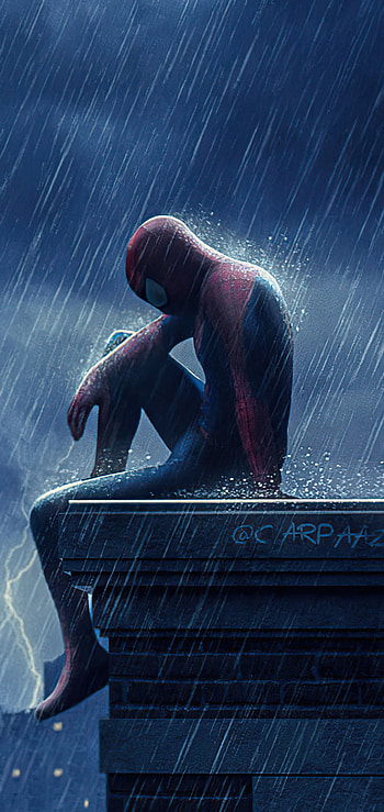 No Way Home — Rainy Rooftop Spider-Man , spider man, movie, Spider-Man: No Way Home HD phone wallpaper