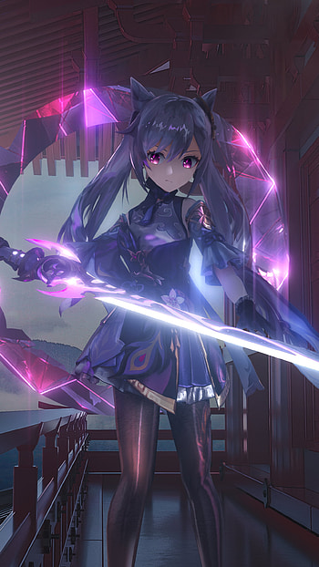 Keqing’s Electric Elegance - Genshin Impact , Keqing (Genshin Impact), video game, Genshin Impact HD phone wallpaper