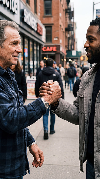 Urban Handshake — , Man, City Street HD phone wallpaper