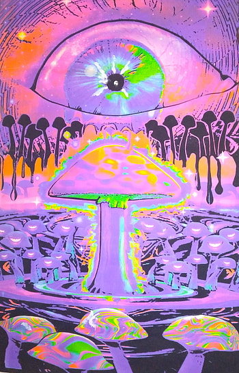 Psychedelic mushrooms, art, pink HD phone wallpaper