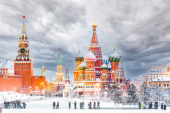 Saint Basil's, Travels, Winter view of Moscow HD wallpaper