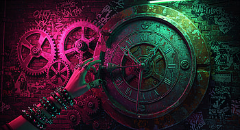 Clockwork Dreams: A Stunning Ultra, clockwork, steampunk, clock, gears, graffiti HD wallpaper
