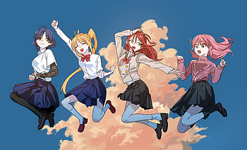 Bocchi the Rock! — Hitori, Nijika, Ikuyo & Ryou, Ryou Yamada, Ikuyo Kita, Nijika Ijichi, Hitori Gotou, Anime, Bocchi the Rock! HD wallpaper