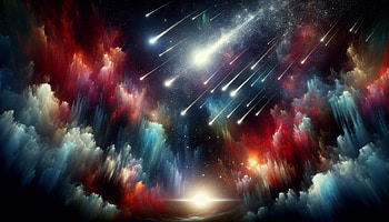 Stunning Meteor Shower, meteor, galaxy, meteor shower, colorful clouds HD wallpaper