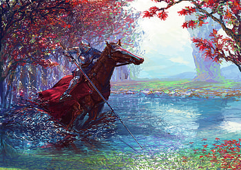 Knight On Horse With Sword , knight, horse, sword, artist, artwork, digital-art, deviantart HD wallpaper