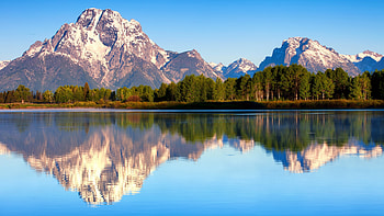 Grand Teton National Park, Lake mountain reflection, U TV HD wallpaper