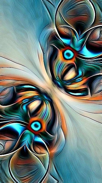 butterfly, new, art, texture, android, cool, pattern, teal, , orange, 3d, aqua, awesome, beautiful, blue, liquid, feathers, , design, fractal, fluid, , colorful, flow HD phone wallpaper