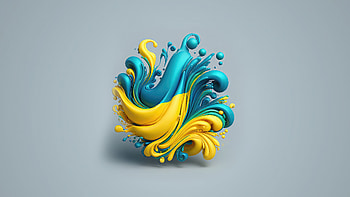 Vibrant Ukraine Wave: Artistic Splash, Ukraine HD wallpaper