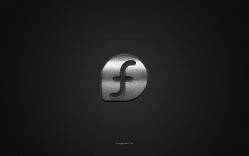 Fedora Linux logo, silver shiny logo, Fedora Linux metal emblem, gray carbon fiber texture, Fedora Linux, brands, creative art, Fedora Linux emblem HD wallpaper